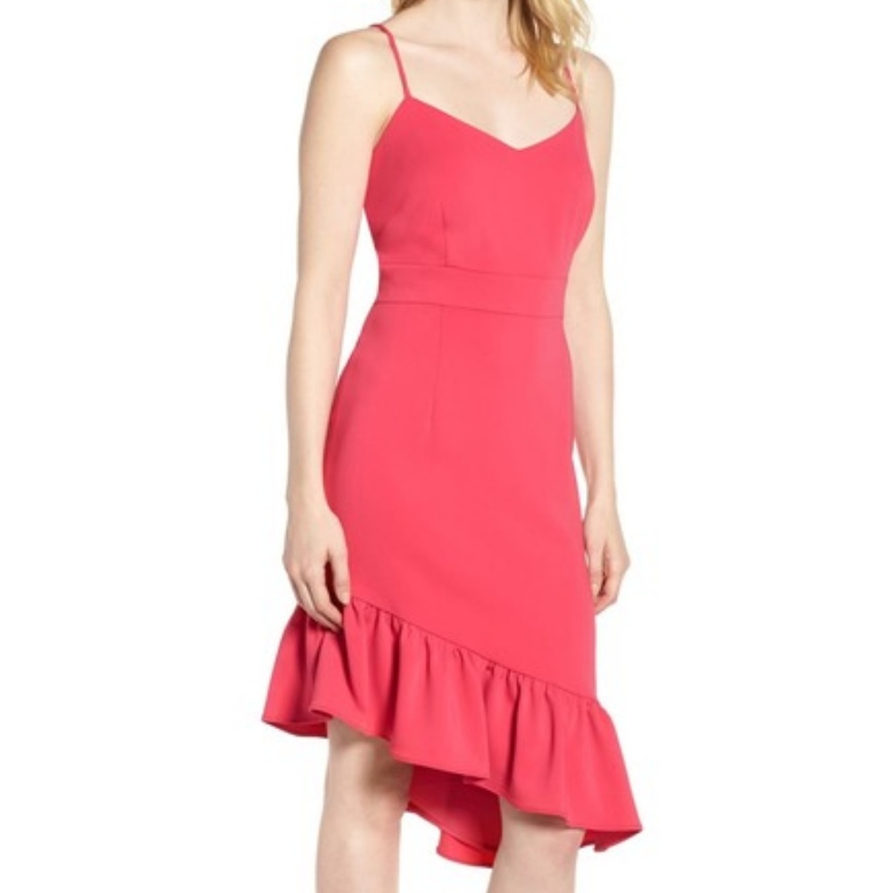 NWT Chelsea28 Asymmetric Ruffle Hem Dress